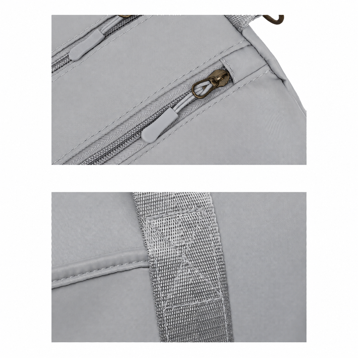 Grey Women's Water-Resistant Sports Duffel Bag – Stylish Gym & Travel Bag with Shoe Compartment