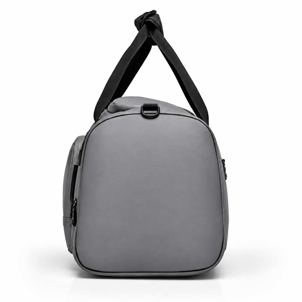 Grey Waterproof Gym Bag – Sports Duffel Bag with Shoe Compartment & Wet/Dry Separation