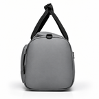 Grey Waterproof Gym Bag – Sports Duffel Bag with Shoe Compartment & Wet/Dry Separation