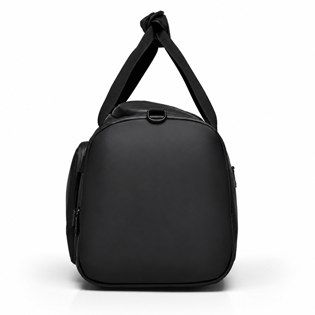 Black Waterproof Gym Bag – Sports Duffel Bag with Shoe Compartment & Wet/Dry Separation