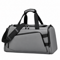 Grey Waterproof Gym Bag – Sports Duffel Bag with Shoe Compartment & Wet/Dry Separation