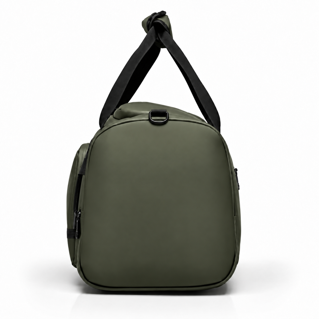 Khaki Waterproof Gym Bag – Sports Duffel Bag with Shoe Compartment & Wet/Dry Separation