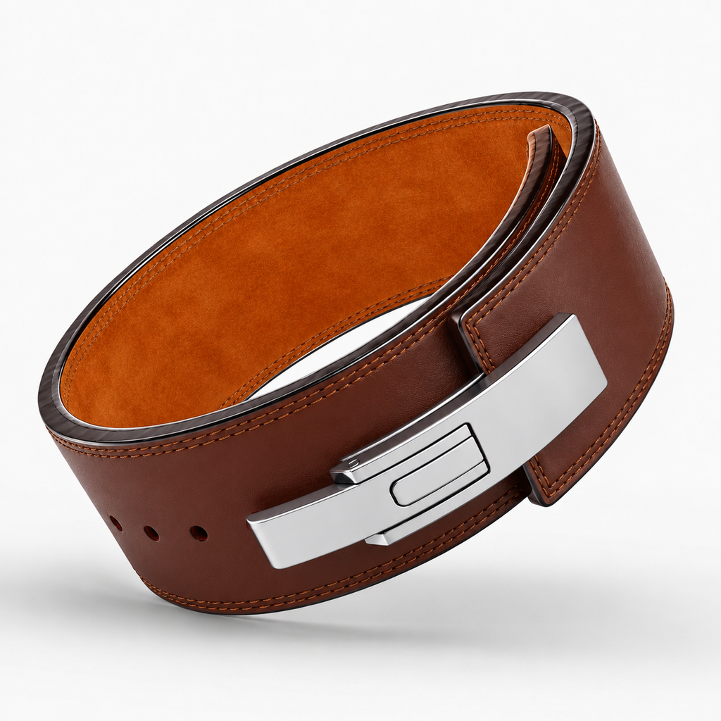 Brown Leather Lever Belt – Premium 10mm Genuine Leather Weightlifting Belt