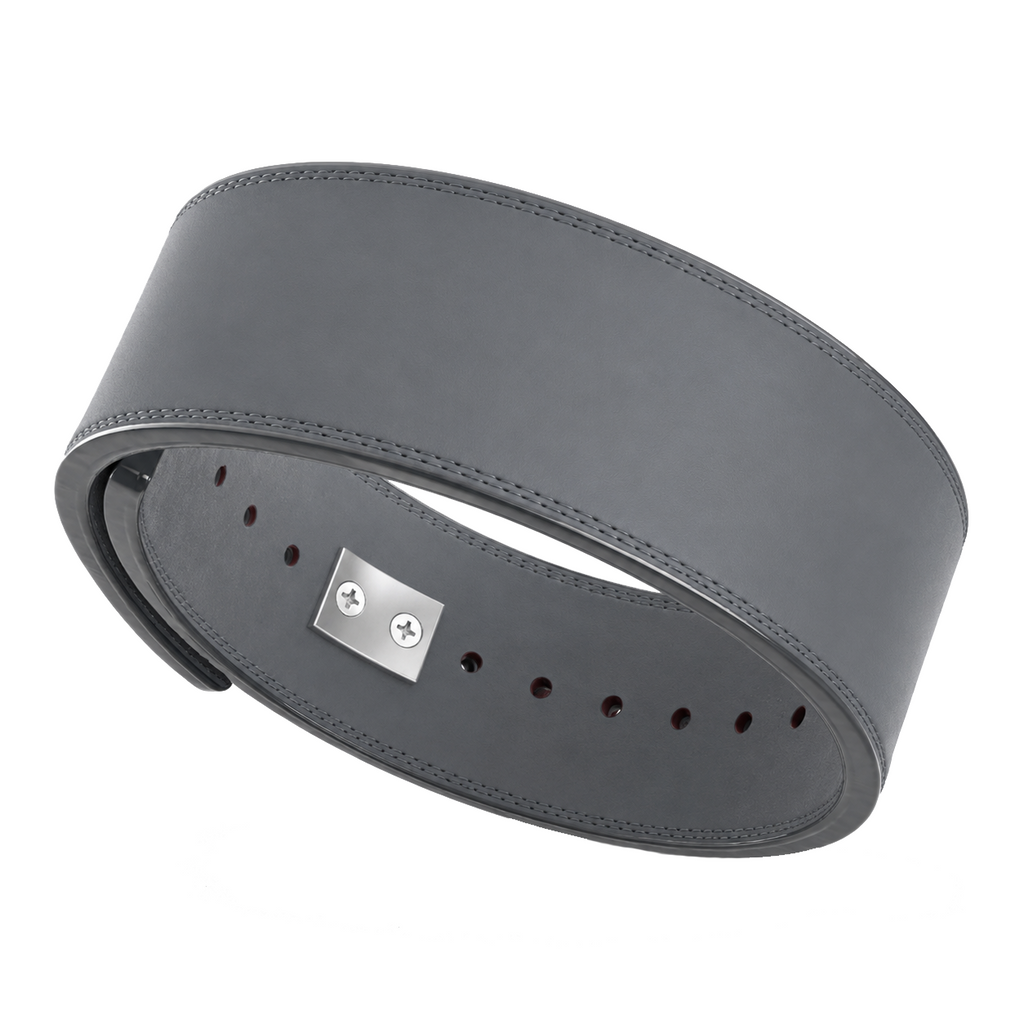 Grey Leather Lever Belt – Premium 10mm Genuine Leather Weightlifting Belt