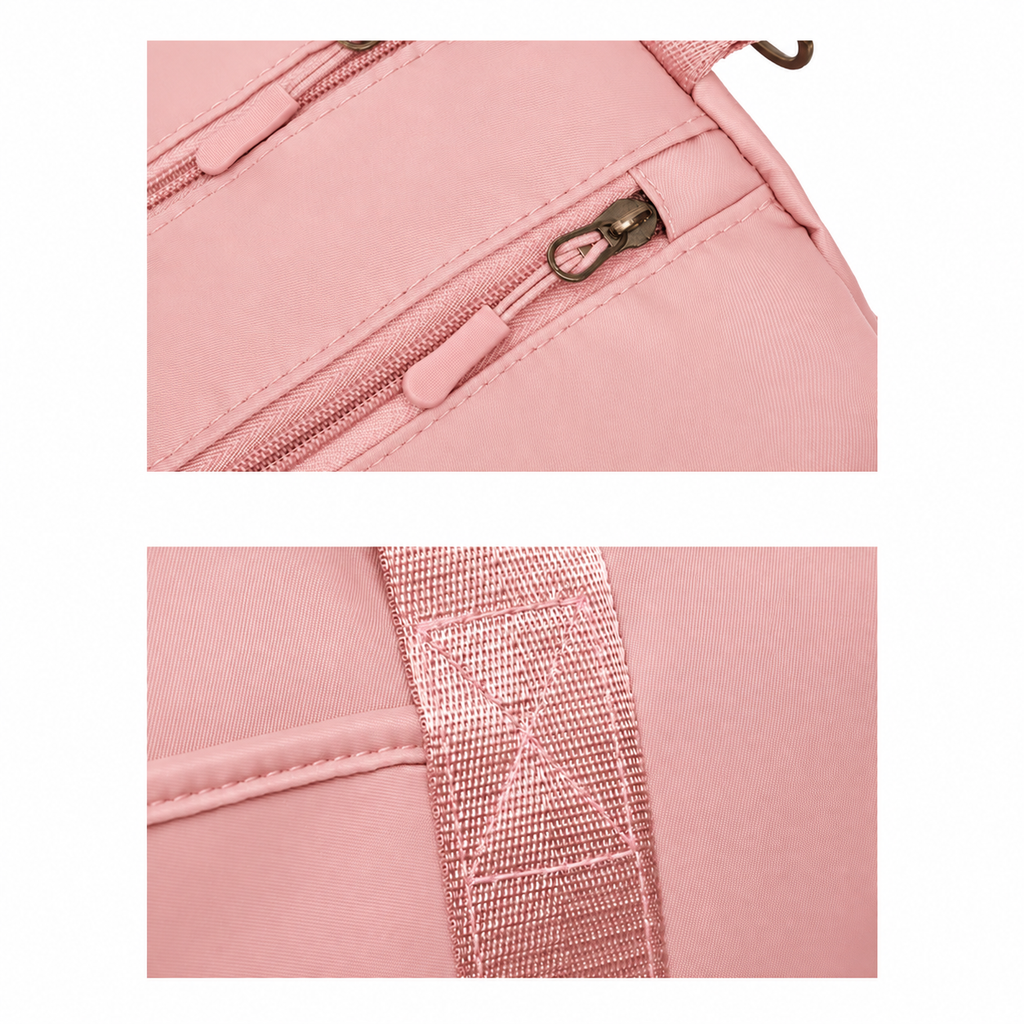 Pink Women's Water-Resistant Sports Duffel Bag – Stylish Gym & Travel Bag with Shoe Compartment