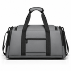 Grey Waterproof Gym Bag – Sports Duffel Bag with Shoe Compartment & Wet/Dry Separation
