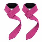Pink Cowhide Lifting Straps – SBR Weightlifting Straps for Deadlifts & Strength Training