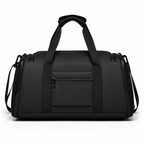 Black Waterproof Gym Bag – Sports Duffel Bag with Shoe Compartment & Wet/Dry Separation