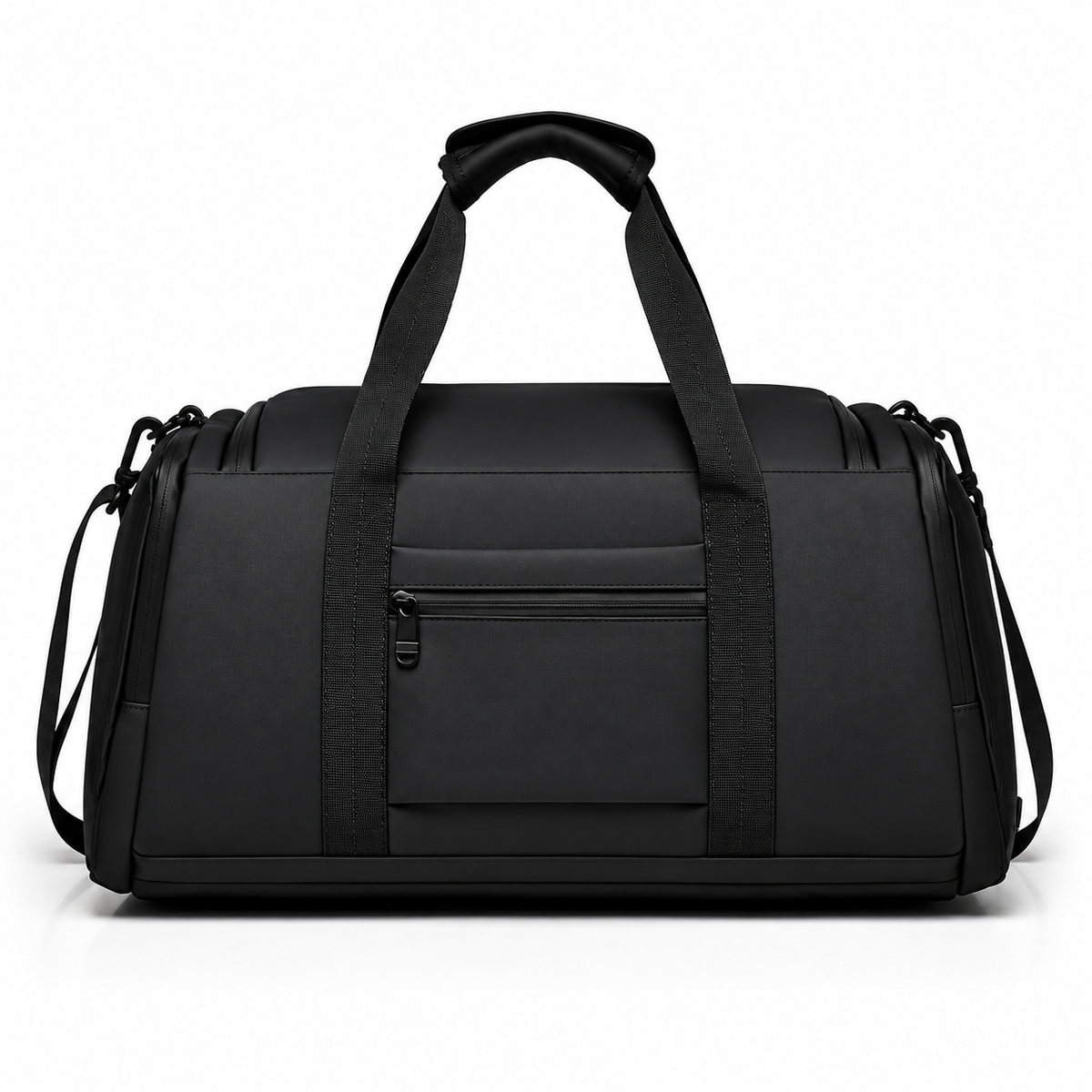 Black Waterproof Gym Bag – Sports Duffel Bag with Shoe Compartment & Wet/Dry Separation