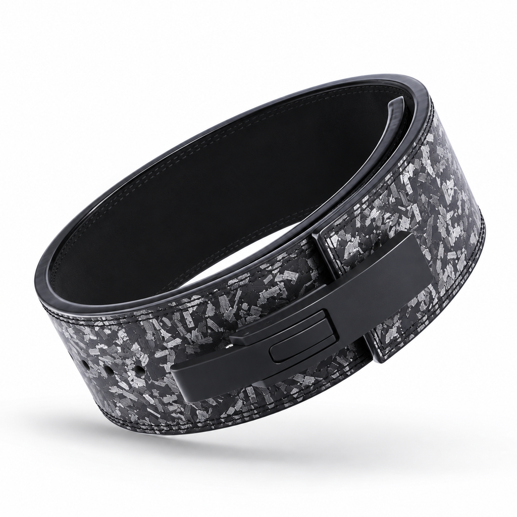 Grey Forged Carbon Lever Belt – Premium 10mm Genuine Leather Weightlifting Belt