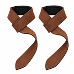 Brown Cowhide Lifting Straps – SBR Weightlifting Straps for Deadlifts & Strength Training